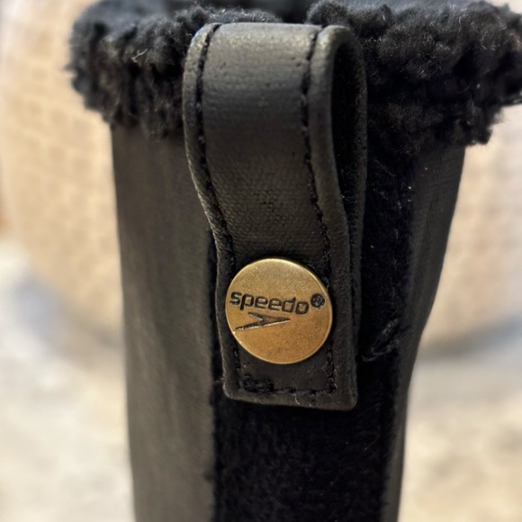 Speedo Girl's Boom Boots SZ 1 Black with White Sole Faux Fur Adjustable Height - Picture 13 of 15